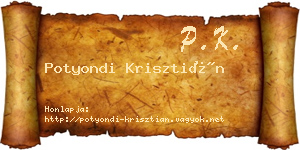 Potyondi Krisztián névjegykártya