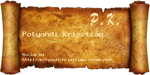Potyondi Krisztián névjegykártya